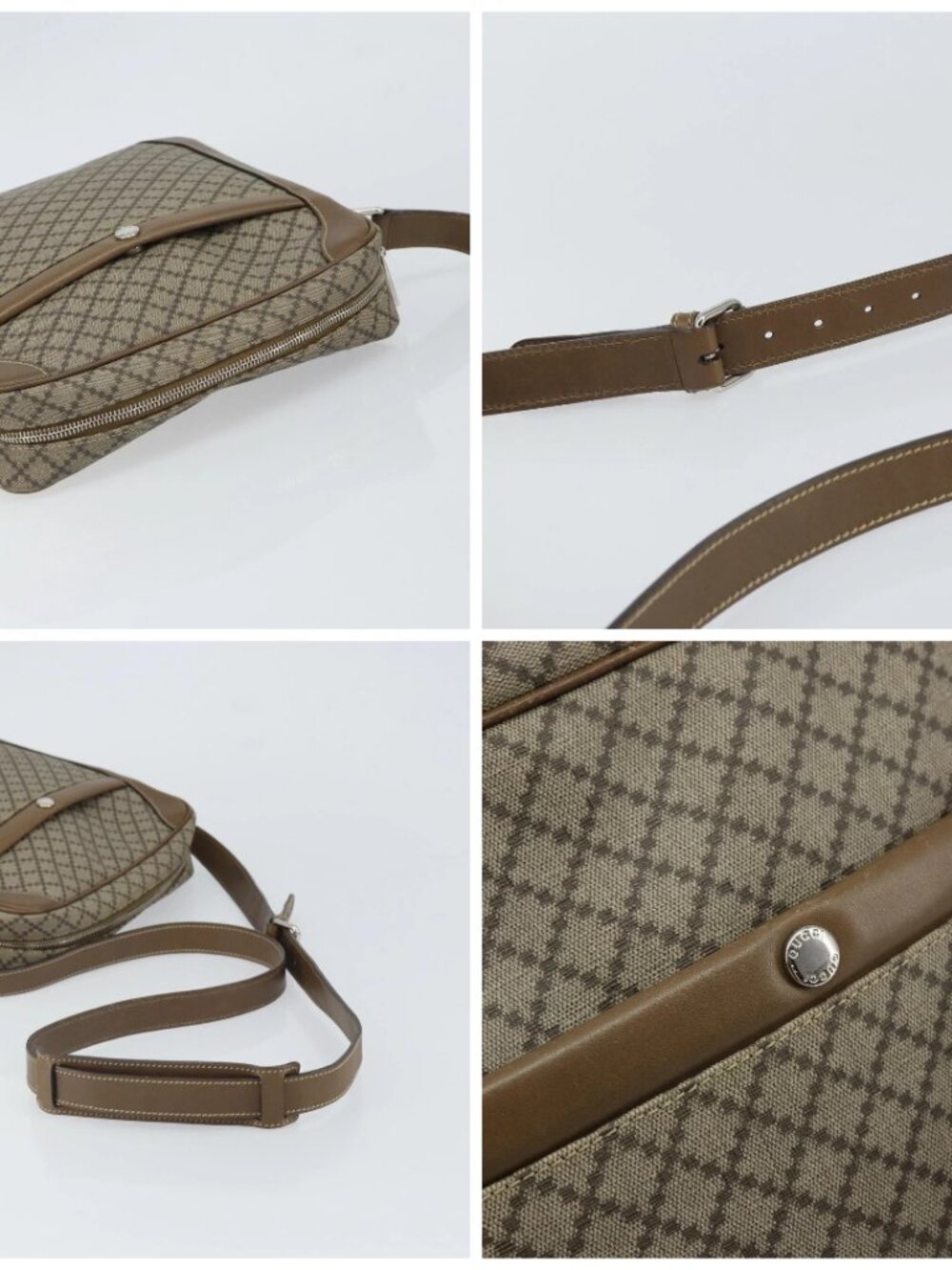 GUCCI Diamante Shoulder Bag PVC Leather Beige Silver 268159 Auth BA9486 - Picture 16 of 16